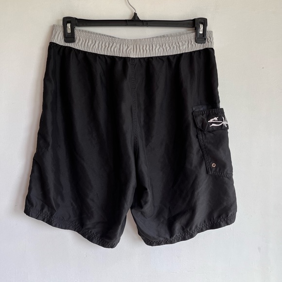 Salt life mens swim trunks, medium, black with gray trim, elastic waist - Picture 2 of 11